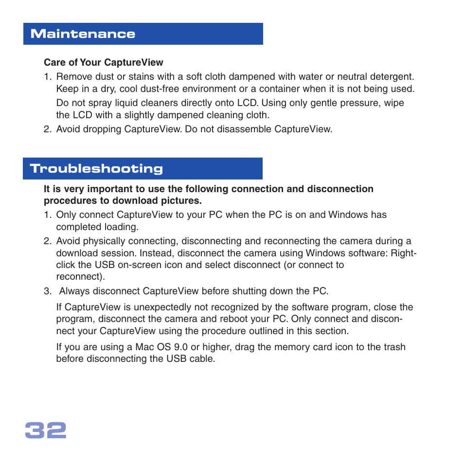 Maintenance troubleshooting | Meade Instruments CV-6 User Manual | Page 32 / 36