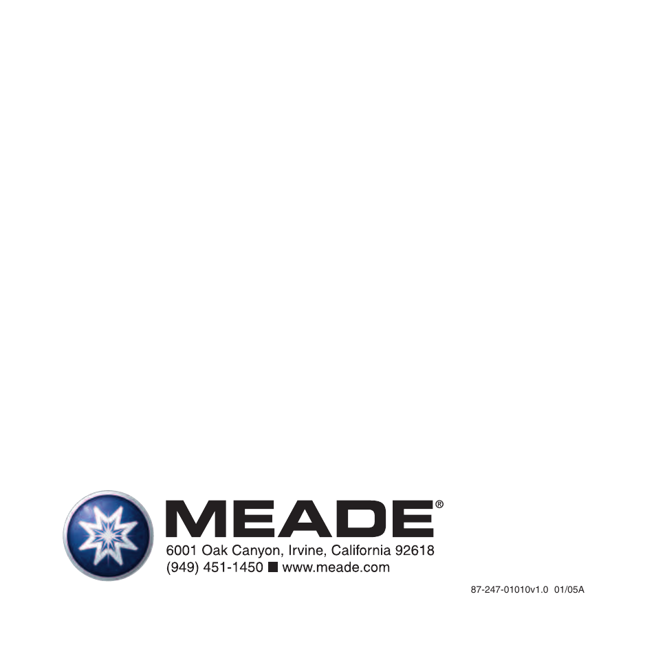 Meade Instruments CV-6 User Manual | Page 36 / 36