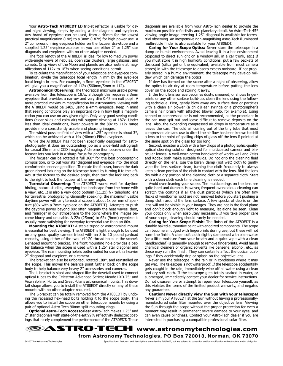 At80ed_2.eps, Astro-tech | Meade Instruments Astro-Tech AT80EDT User Manual | Page 2 / 2