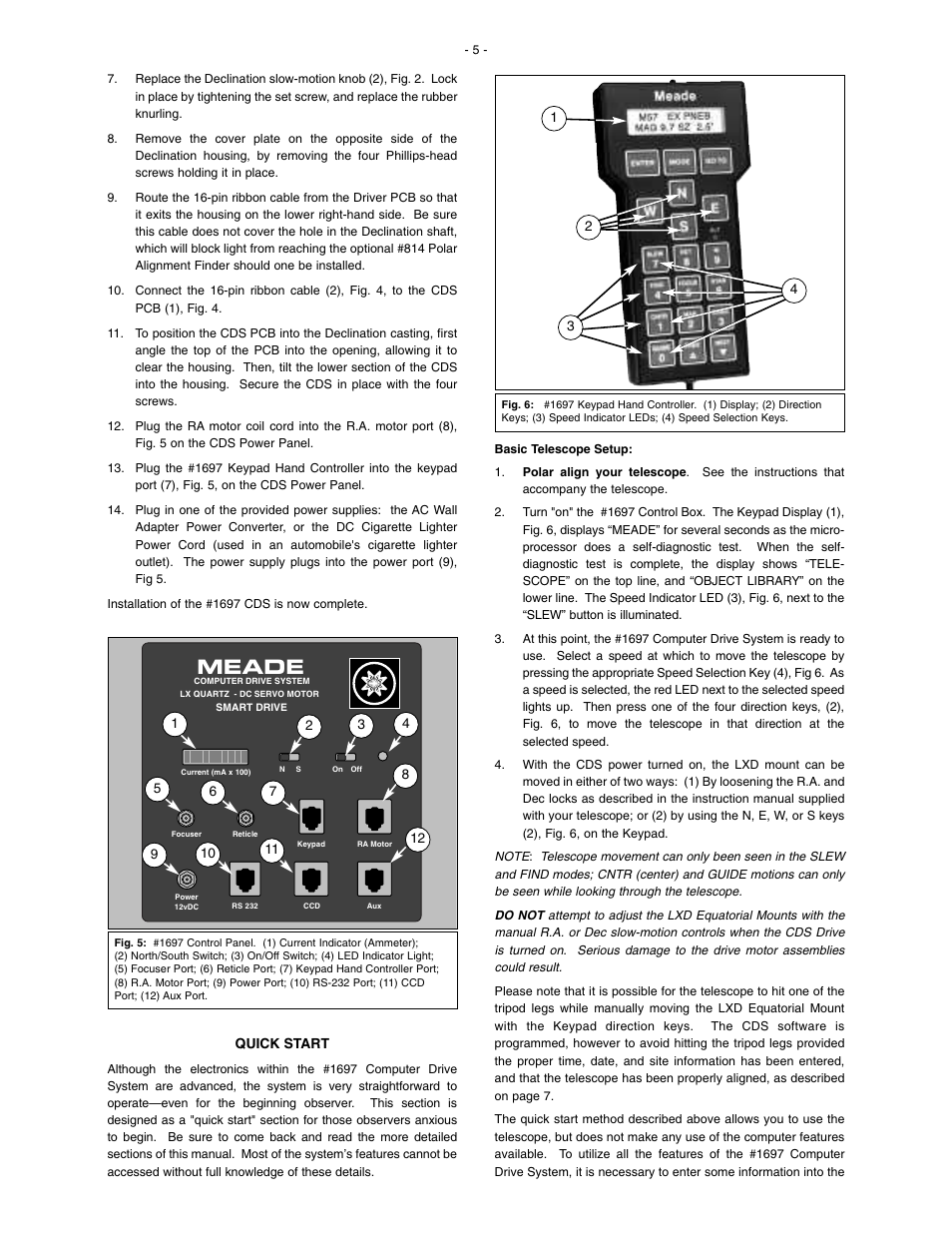 Meade | Meade Instruments 1697 Computer Drive System For LXD 650 and LXD 750 Mounts - Part 1 User Manual | Page 5 / 19