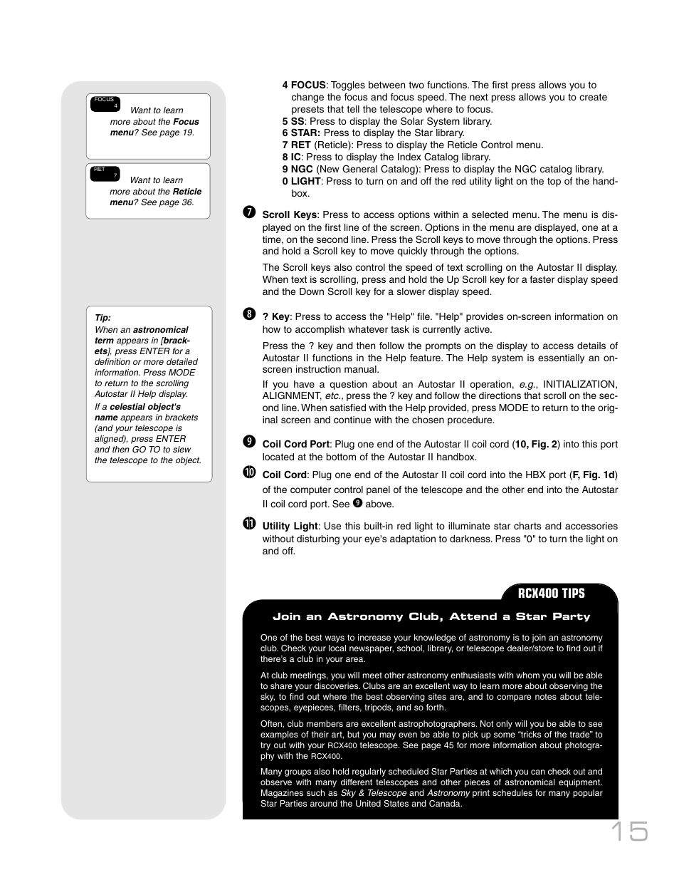 Rcx400 tips | Meade Instruments RCX400 User Manual | Page 15 / 76