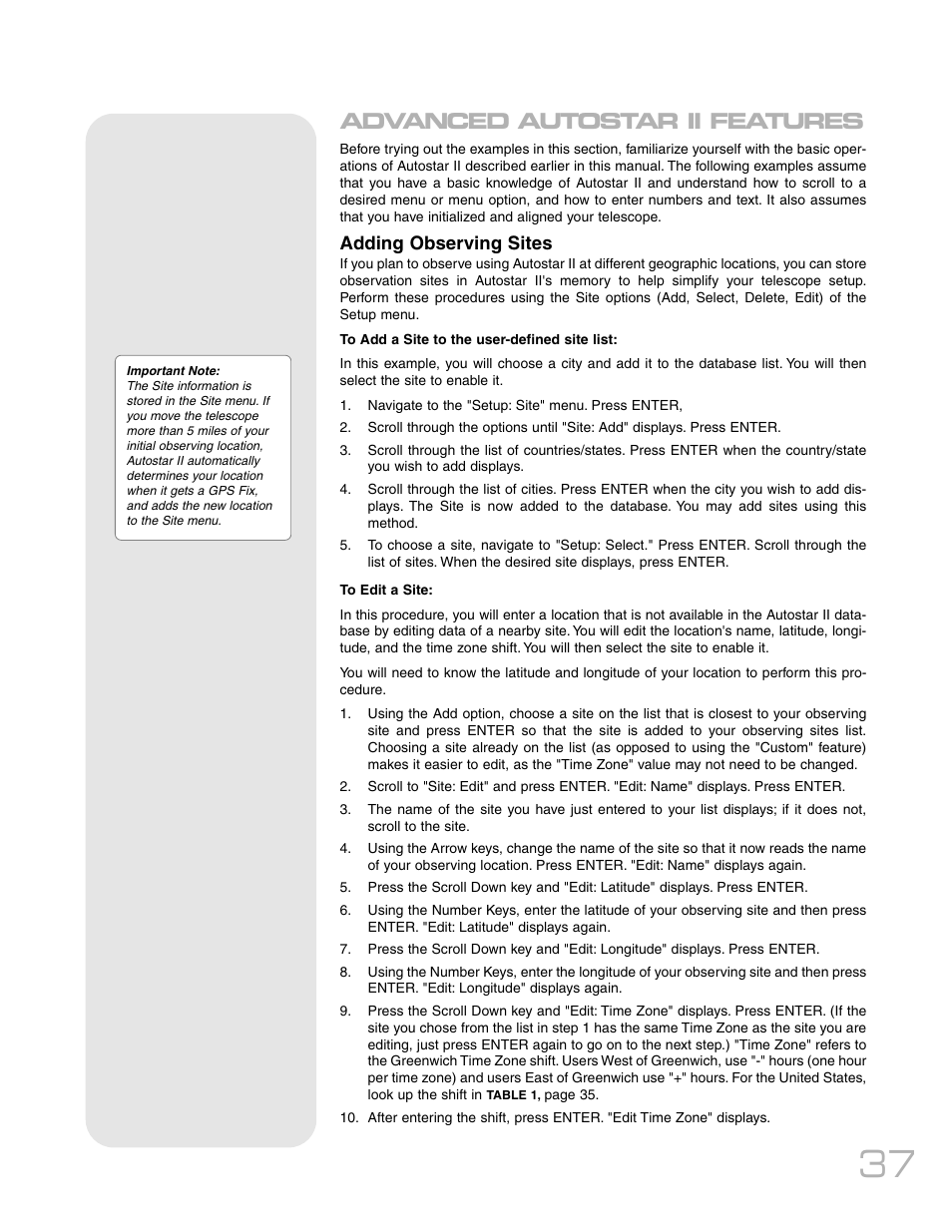 Advanced autostar ii features | Meade Instruments RCX400 User Manual | Page 37 / 76
