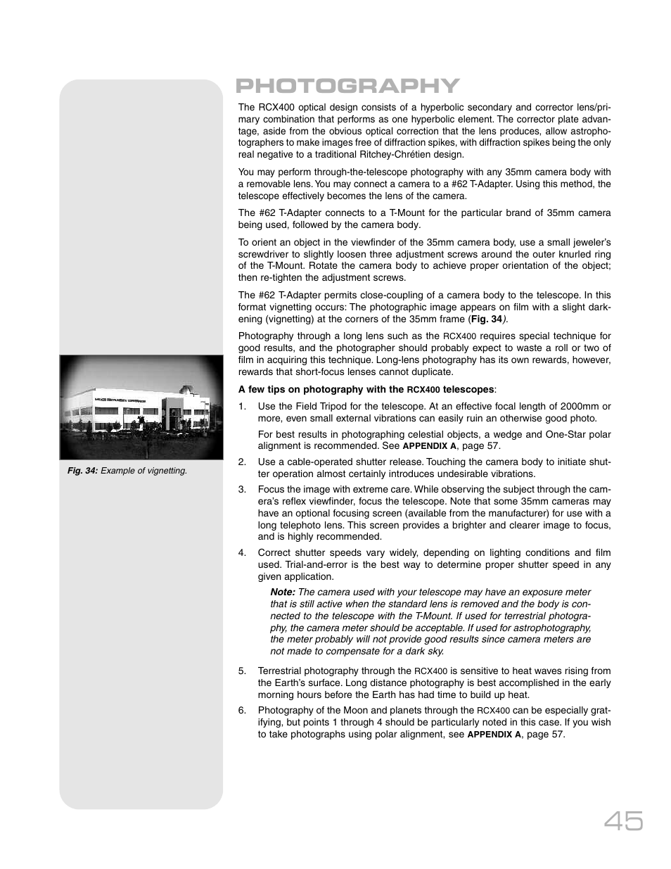 Photography | Meade Instruments RCX400 User Manual | Page 45 / 76