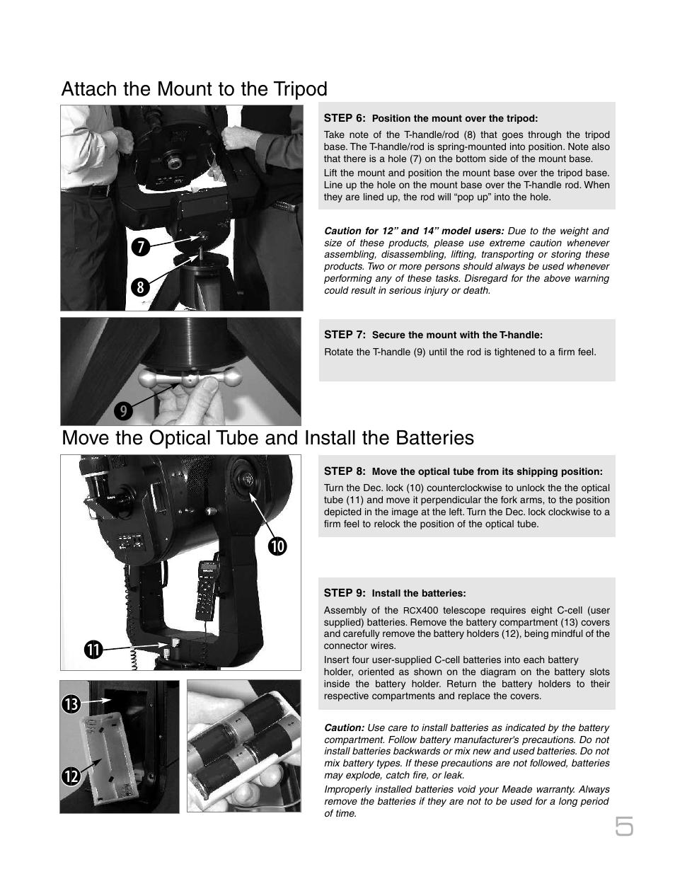 Hi j 1) 1! 1# 1 | Meade Instruments RCX400 User Manual | Page 5 / 76