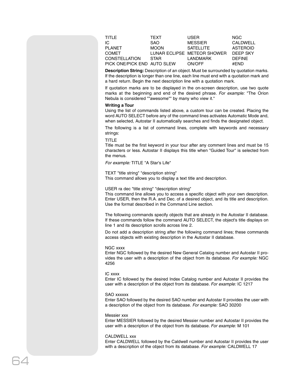 Meade Instruments RCX400 User Manual | Page 64 / 76