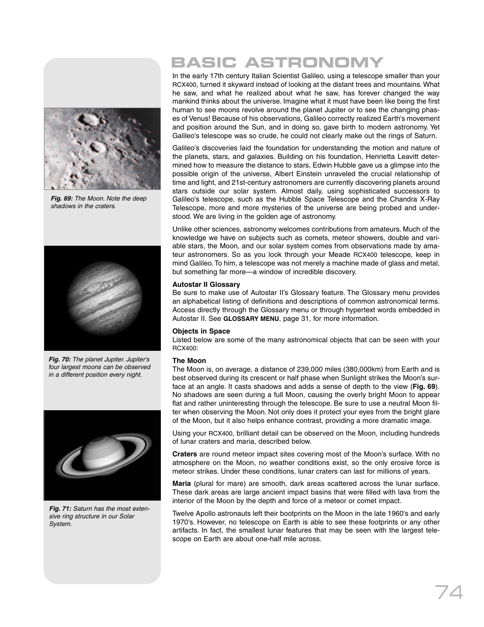 Basic astronomy | Meade Instruments RCX400 User Manual | Page 74 / 76