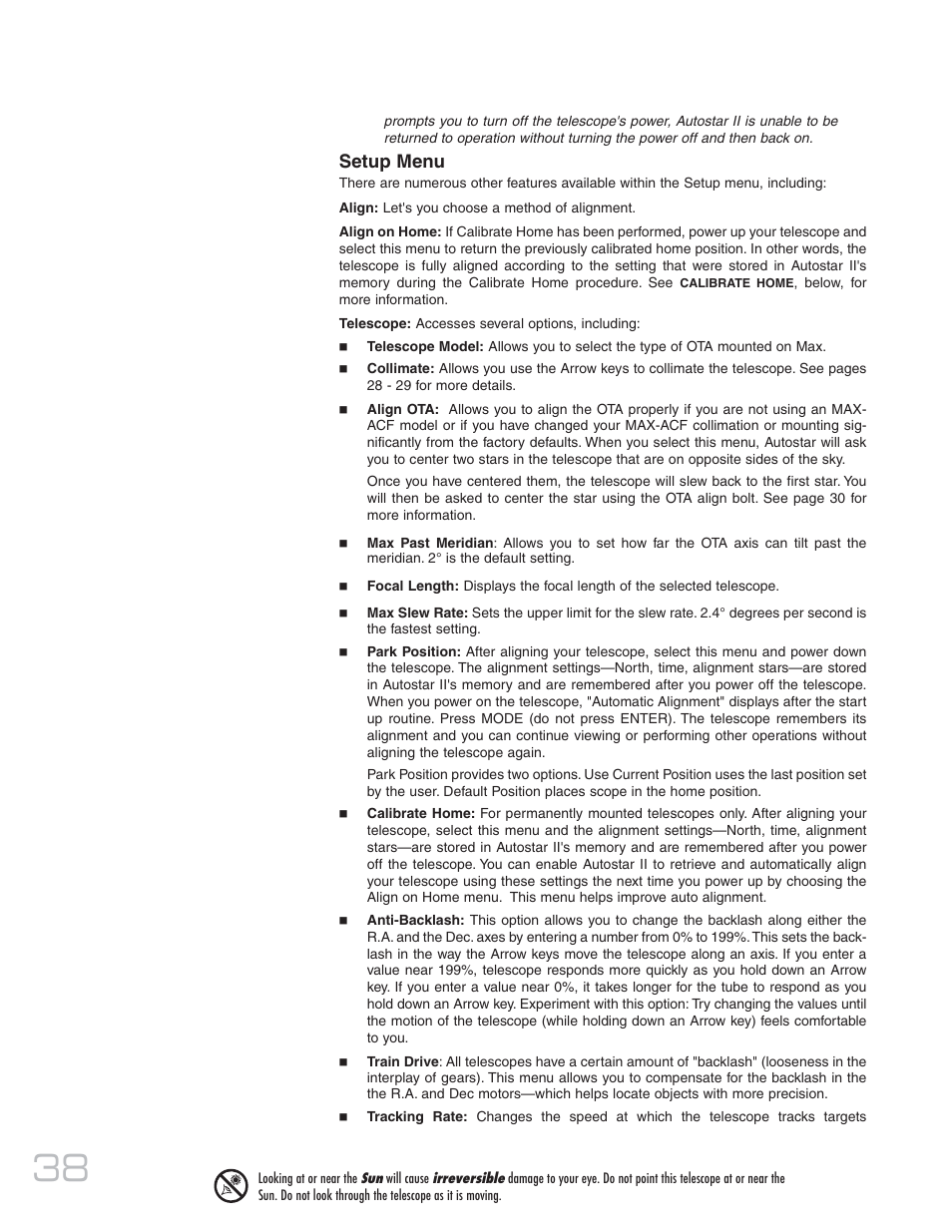 Meade Instruments 20 MAX-ACF User Manual | Page 38 / 60