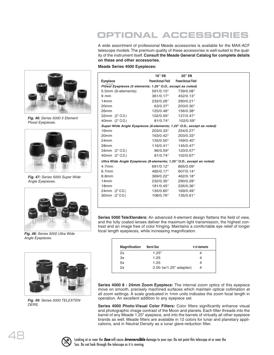 Optional accessories | Meade Instruments 20 MAX-ACF User Manual | Page 48 / 60