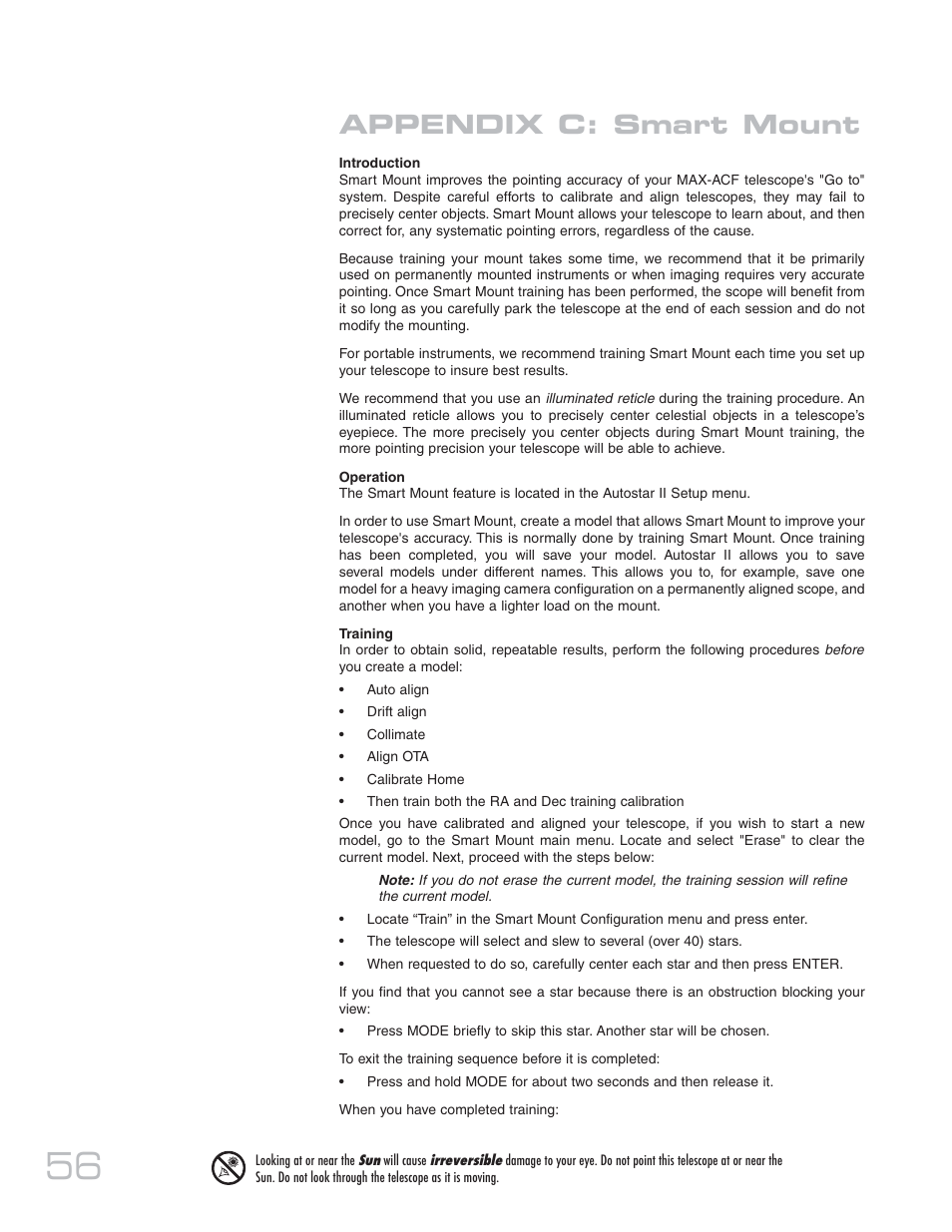 Appendix c: smart mount | Meade Instruments 20 MAX-ACF User Manual | Page 56 / 60