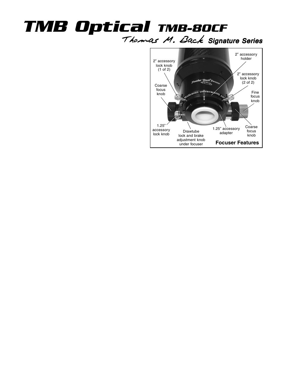 Meade Instruments TMB Optical TMB-80CF User Manual | 2 pages