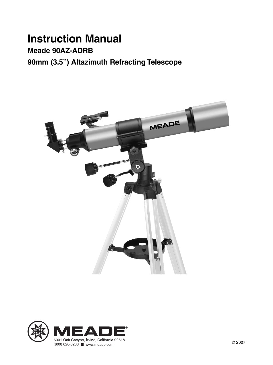 Meade Instruments 90AZ-ADRB User Manual | 12 pages