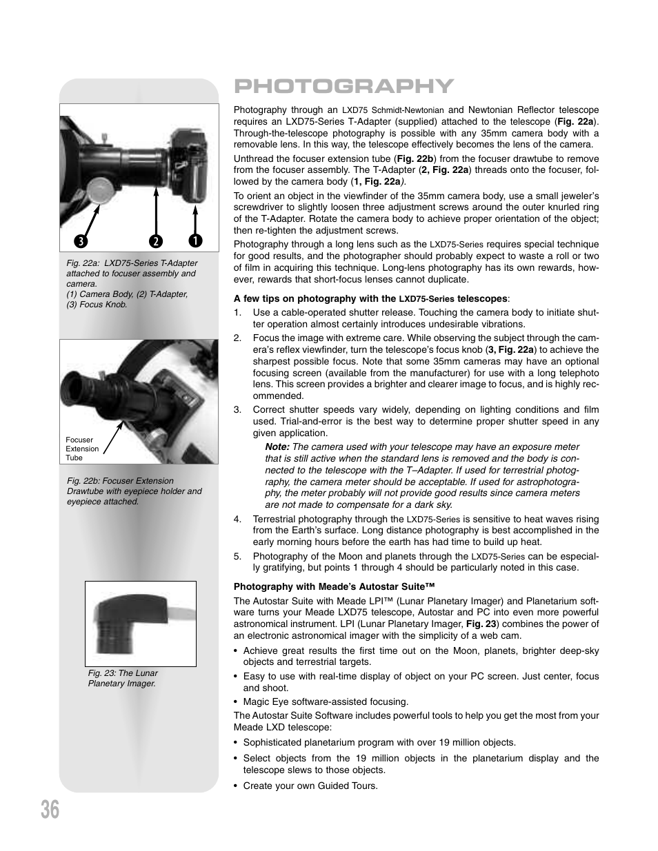 Photography b c d | Meade Instruments LXD 75-Series User Manual | Page 36 / 67