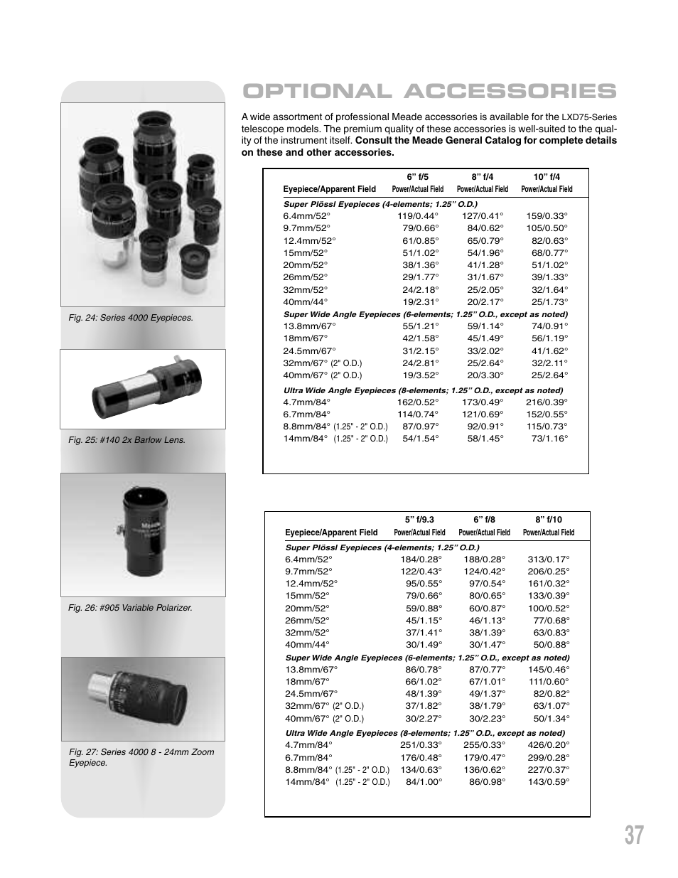 Optional accessories | Meade Instruments LXD 75-Series User Manual | Page 37 / 67