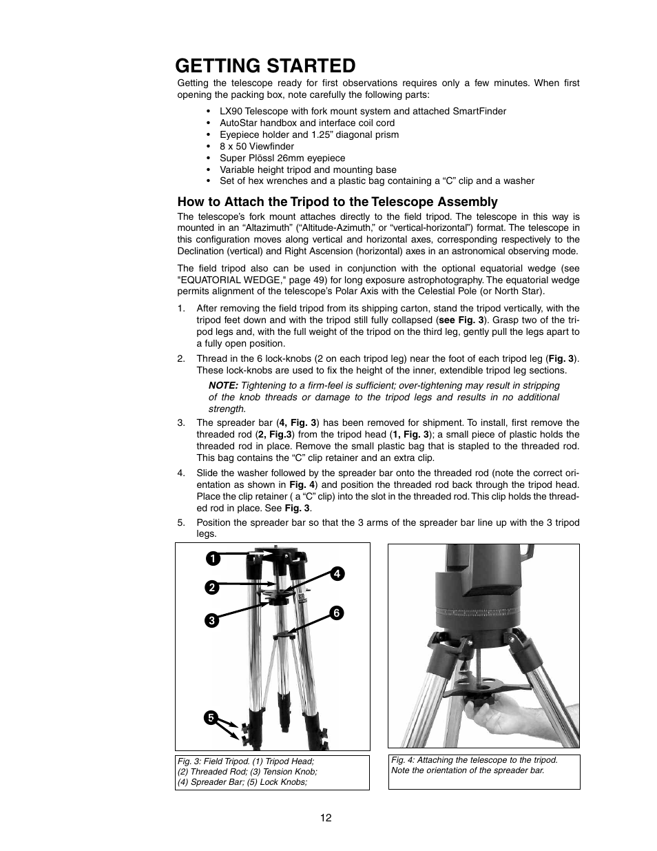 Getting started | Meade Instruments LX90-LNT User Manual | Page 12 / 60
