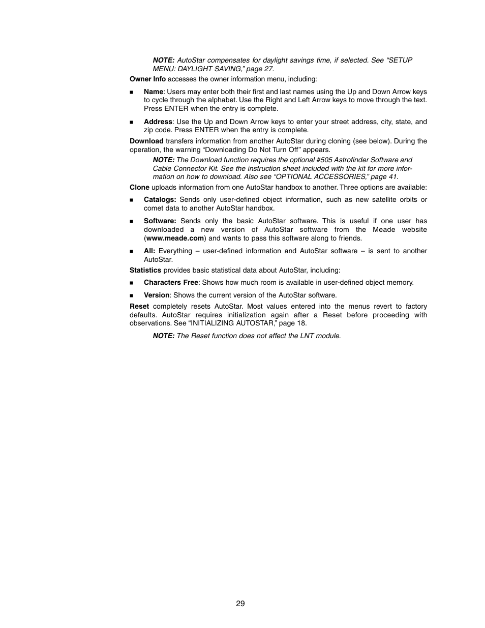Meade Instruments LX90-LNT User Manual | Page 29 / 60
