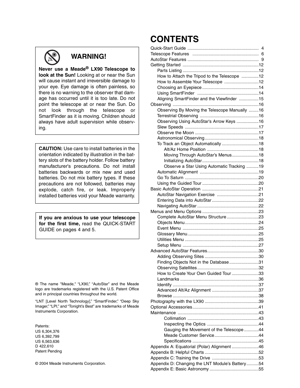 Meade Instruments LX90-LNT User Manual | Page 3 / 60