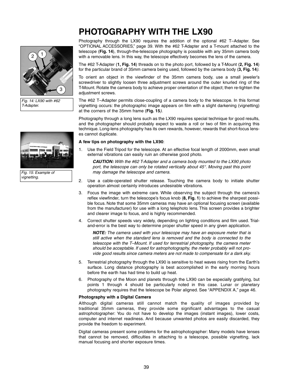 Photography with the lx90 | Meade Instruments LX90-LNT User Manual | Page 39 / 60