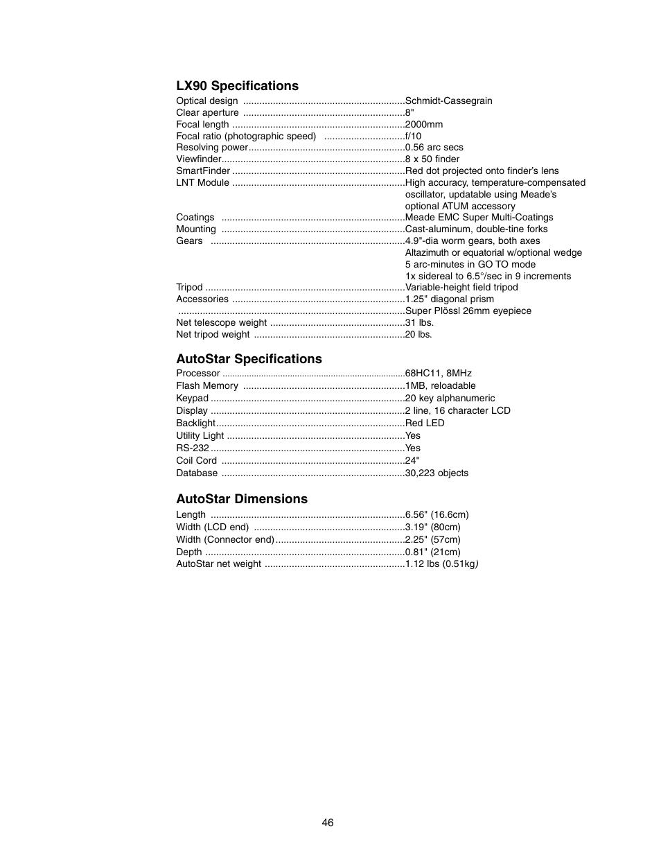 Meade Instruments LX90-LNT User Manual | Page 46 / 60