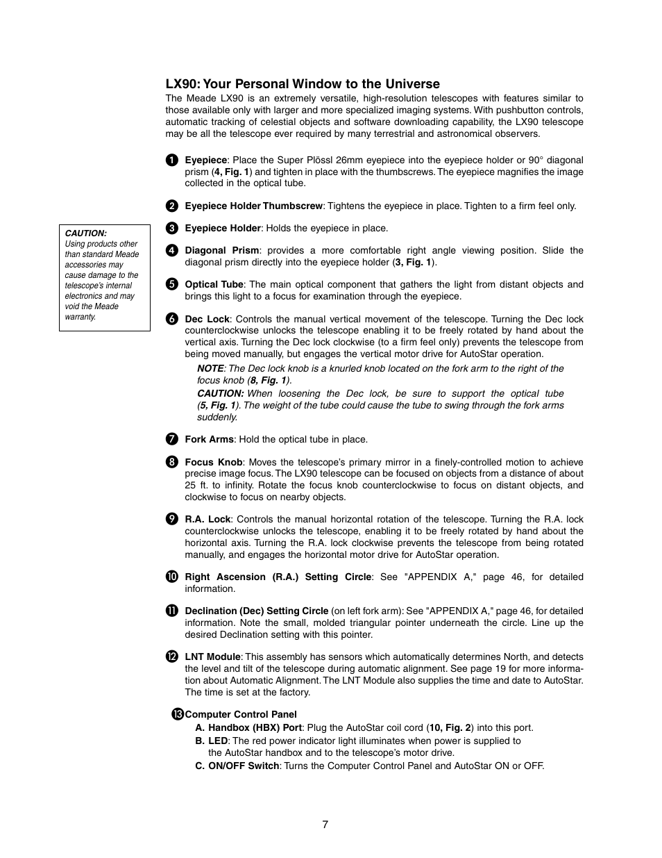 Meade Instruments LX90-LNT User Manual | Page 7 / 60