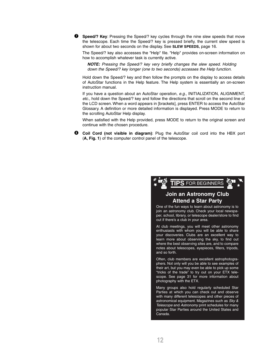 Tips | Meade Instruments ETX-80AT-BB User Manual | Page 12 / 44