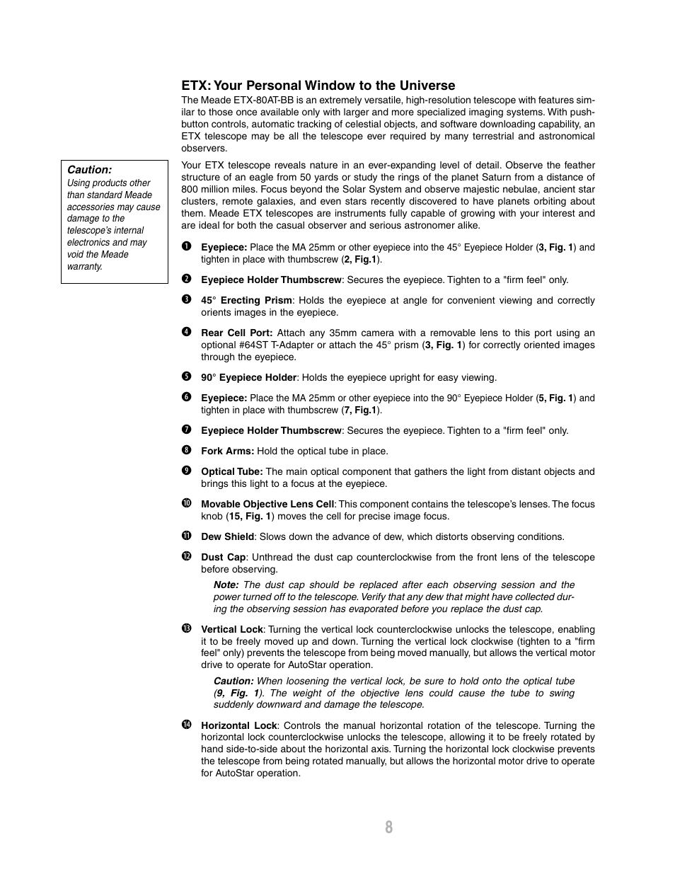 Meade Instruments ETX-80AT-BB User Manual | Page 8 / 44