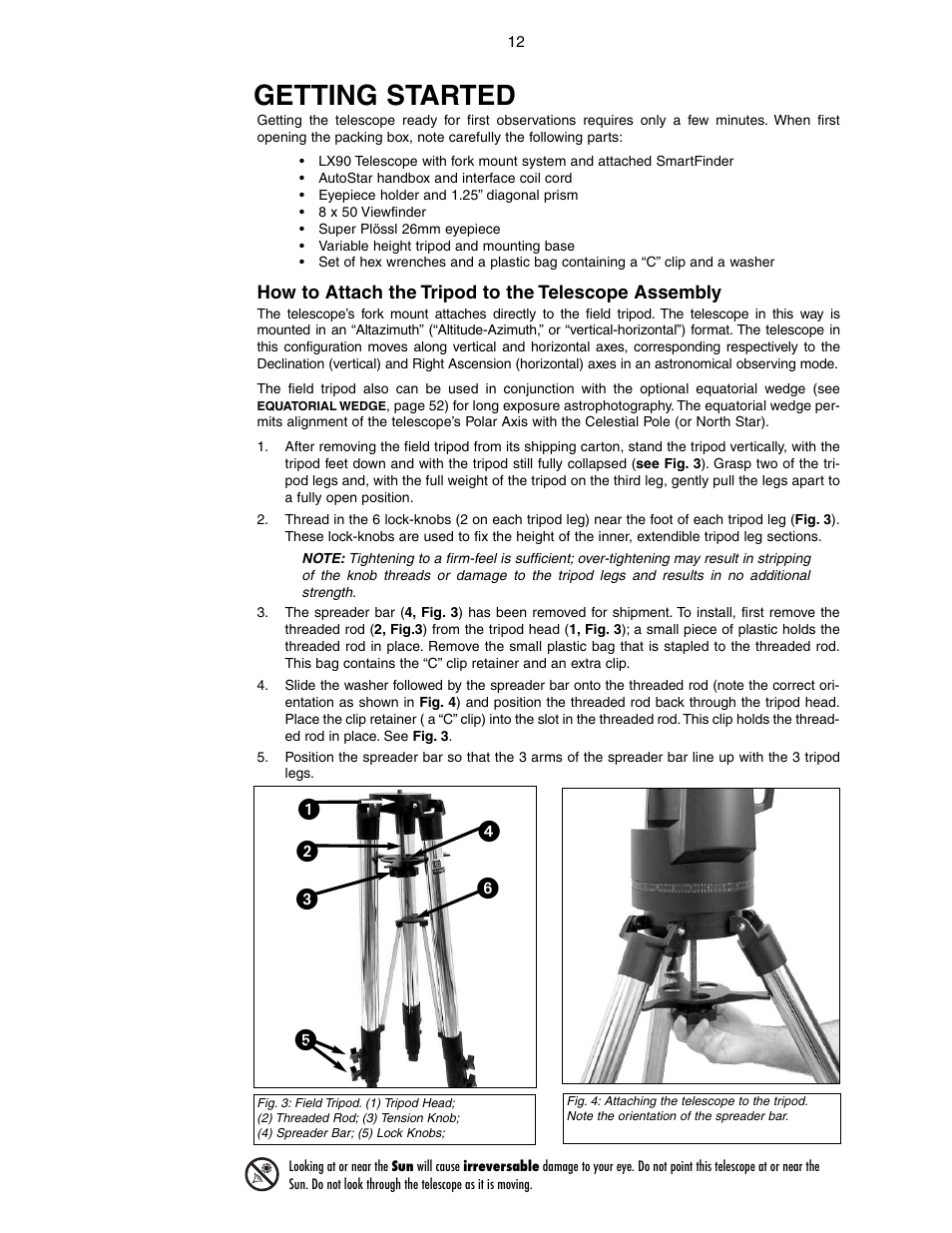 Getting started | Meade Instruments LX90-GPS User Manual | Page 12 / 60