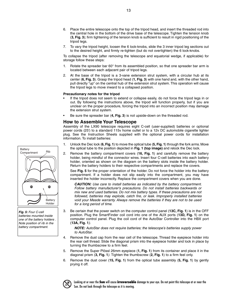 How to assemble your telescope | Meade Instruments LX90-GPS User Manual | Page 13 / 60