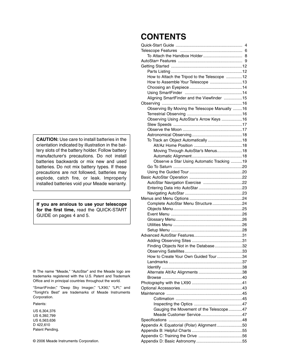 Meade Instruments LX90-GPS User Manual | Page 3 / 60