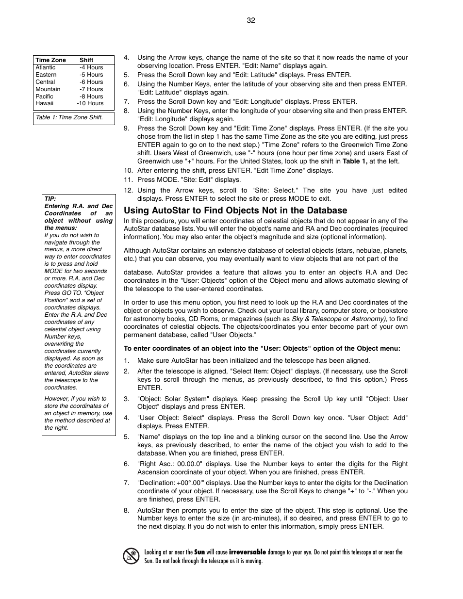 Using autostar to find objects not in the database | Meade Instruments LX90-GPS User Manual | Page 32 / 60