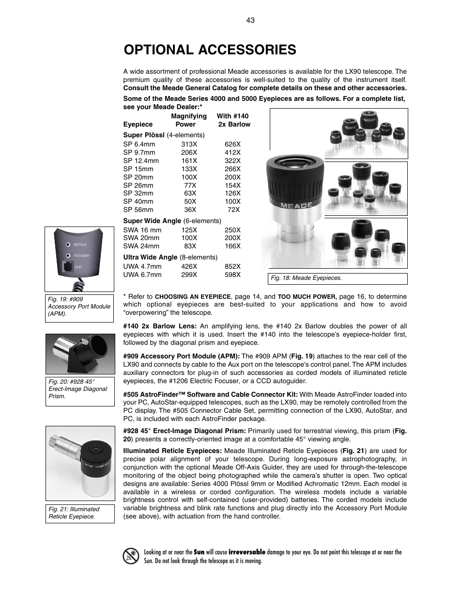 Optional accessories | Meade Instruments LX90-GPS User Manual | Page 43 / 60