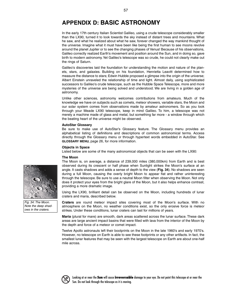 Basic astronomy, Appendix d | Meade Instruments LX90-GPS User Manual | Page 57 / 60