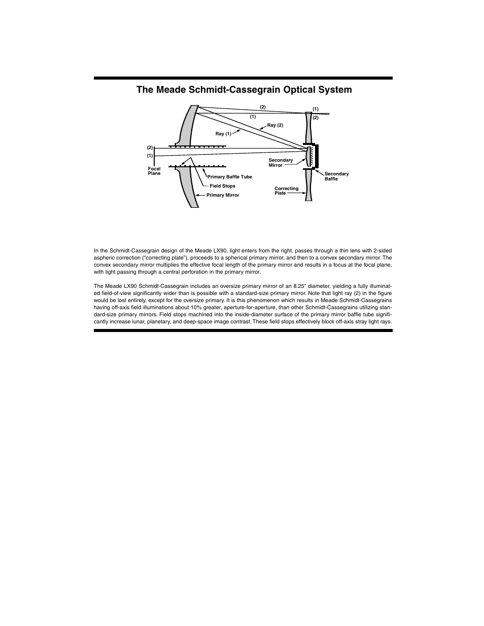 The meade schmidt-cassegrain optical system | Meade Instruments LX90-GPS User Manual | Page 59 / 60