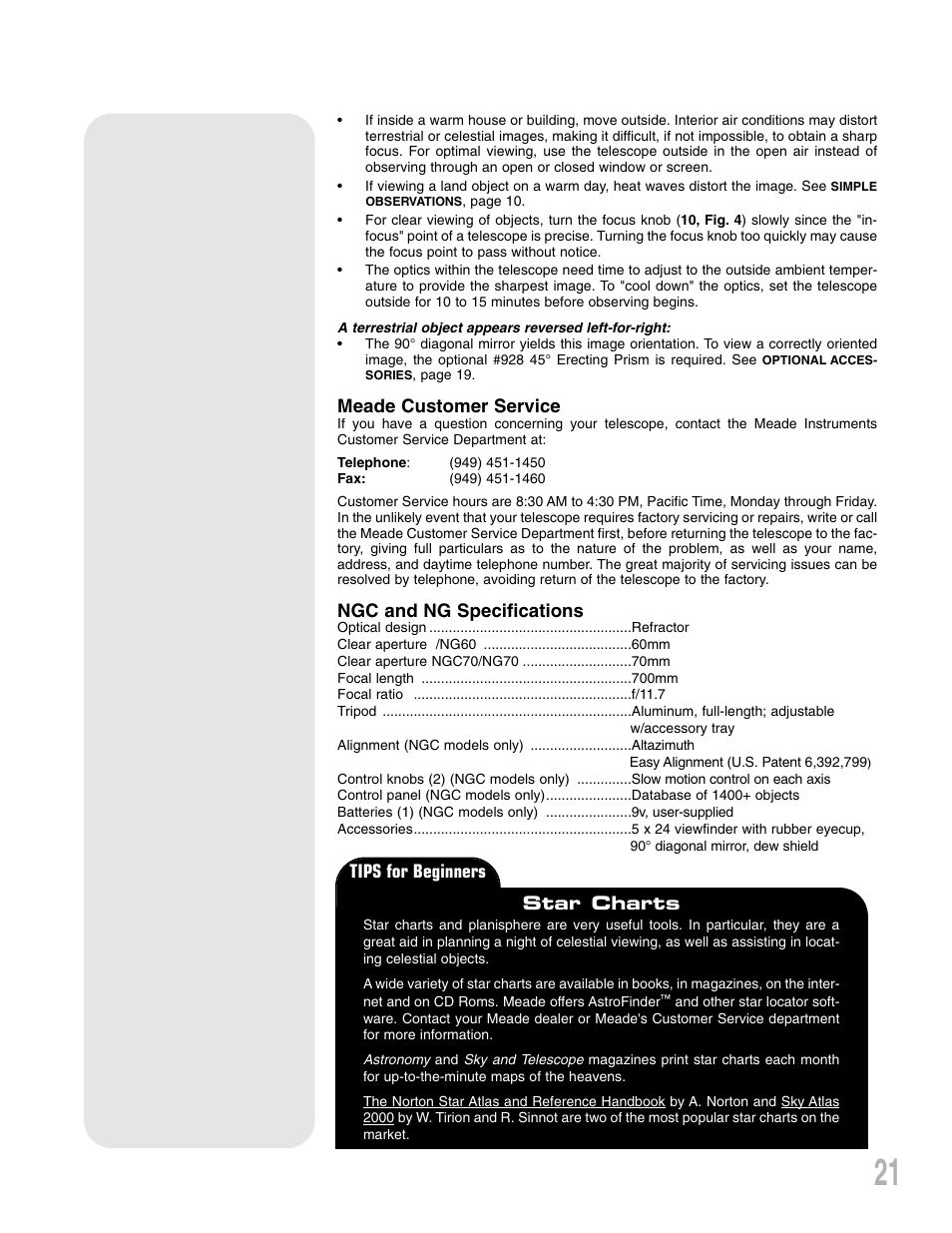 Meade Instruments NG-Series User Manual | Page 21 / 28