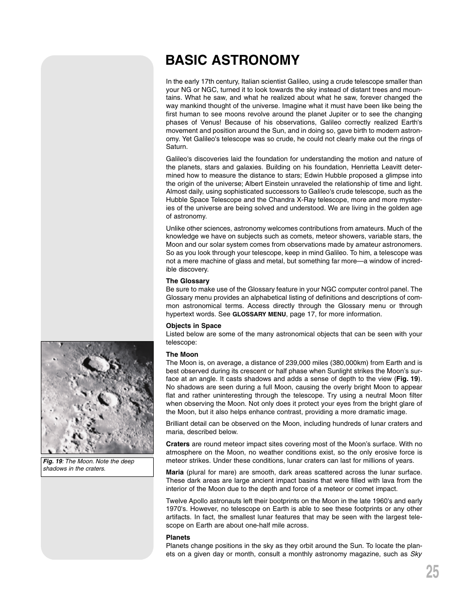 Basic astronomy | Meade Instruments NG-Series User Manual | Page 25 / 28