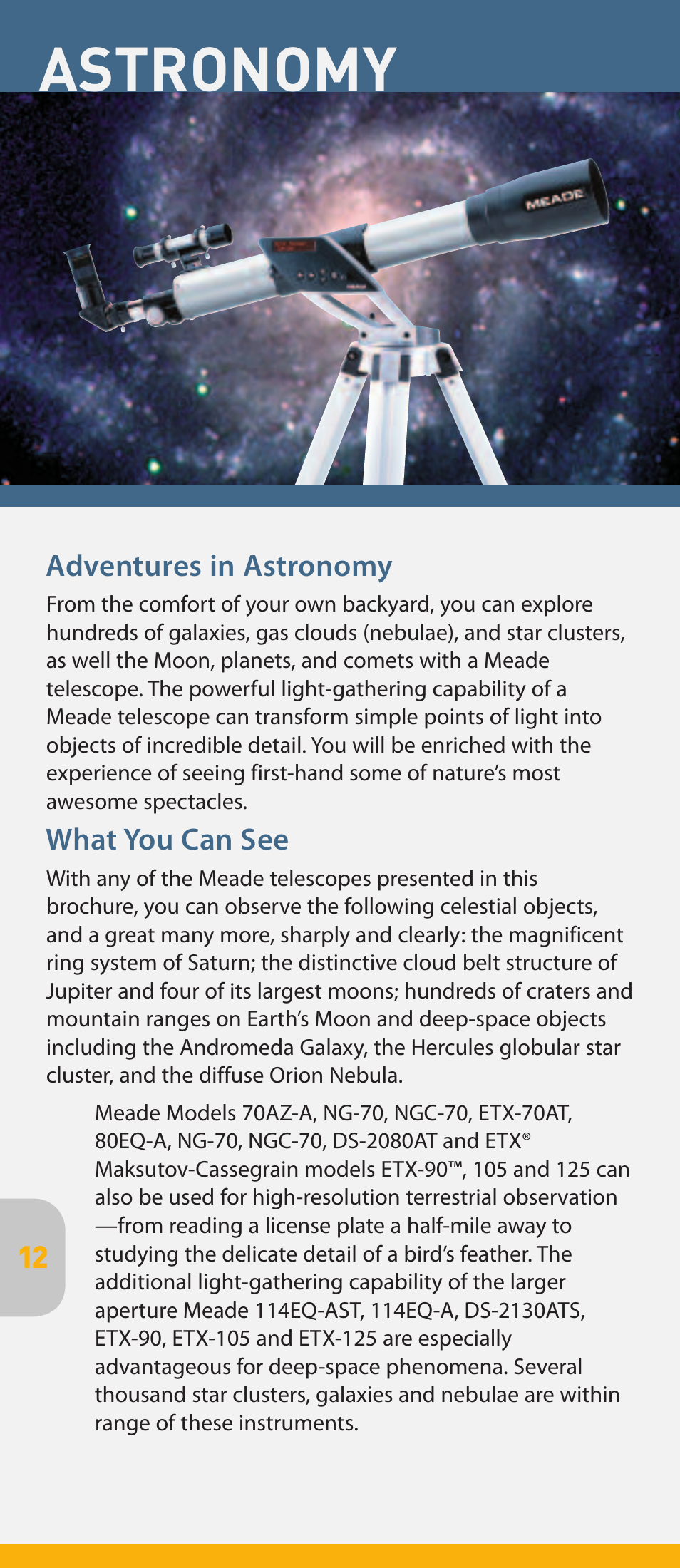 Astronomy | Meade Instruments pmn User Manual | Page 12 / 20