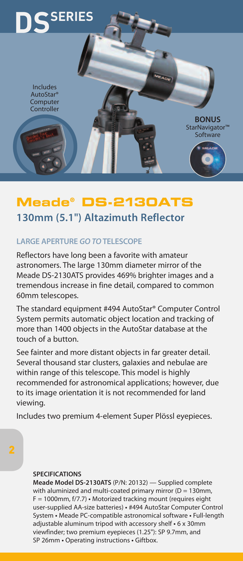 Series, Meade, Ds-2130ats | Meade Instruments pmn User Manual | Page 2 / 20