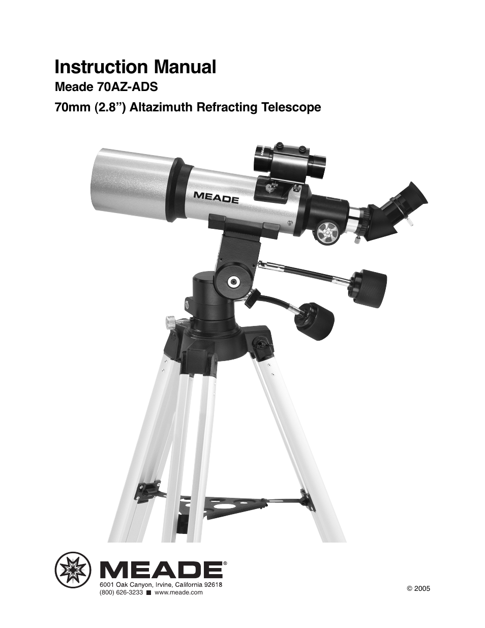 Meade Instruments 70AZ-ADS User Manual | 12 pages