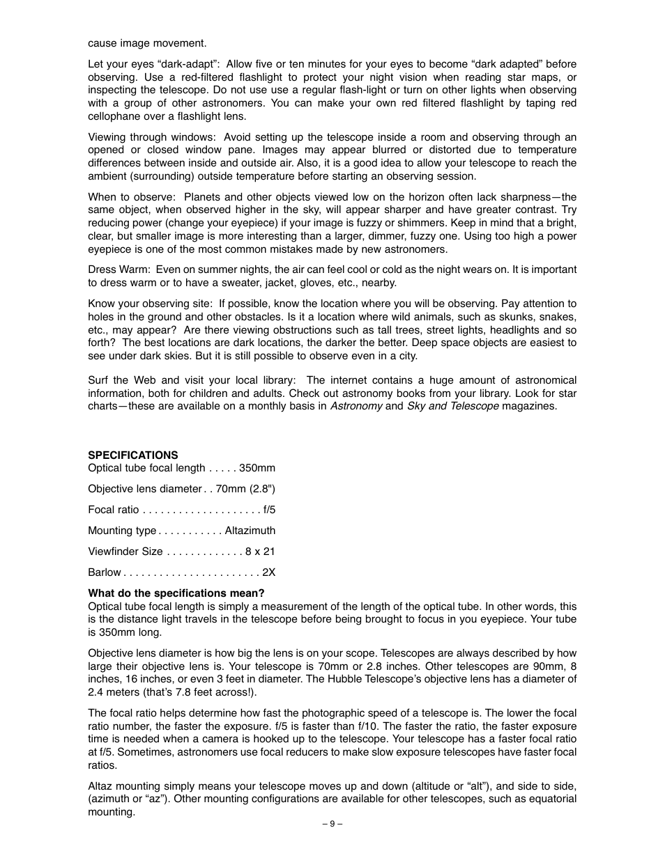 Meade Instruments 70AZ-ADS User Manual | Page 9 / 12