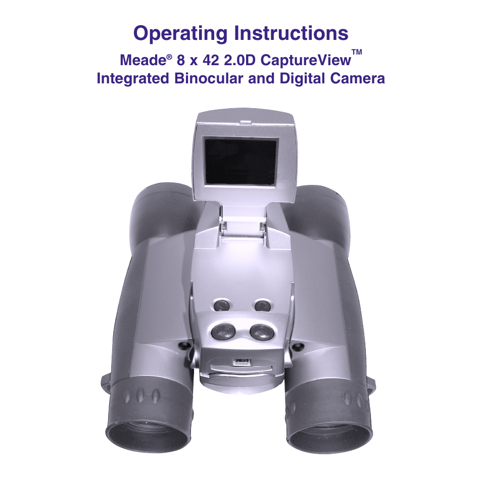 Meade Instruments 8 x 42 2.0D CaptureView TM Integrated Binocular and Digital Camera User Manual | 24 pages