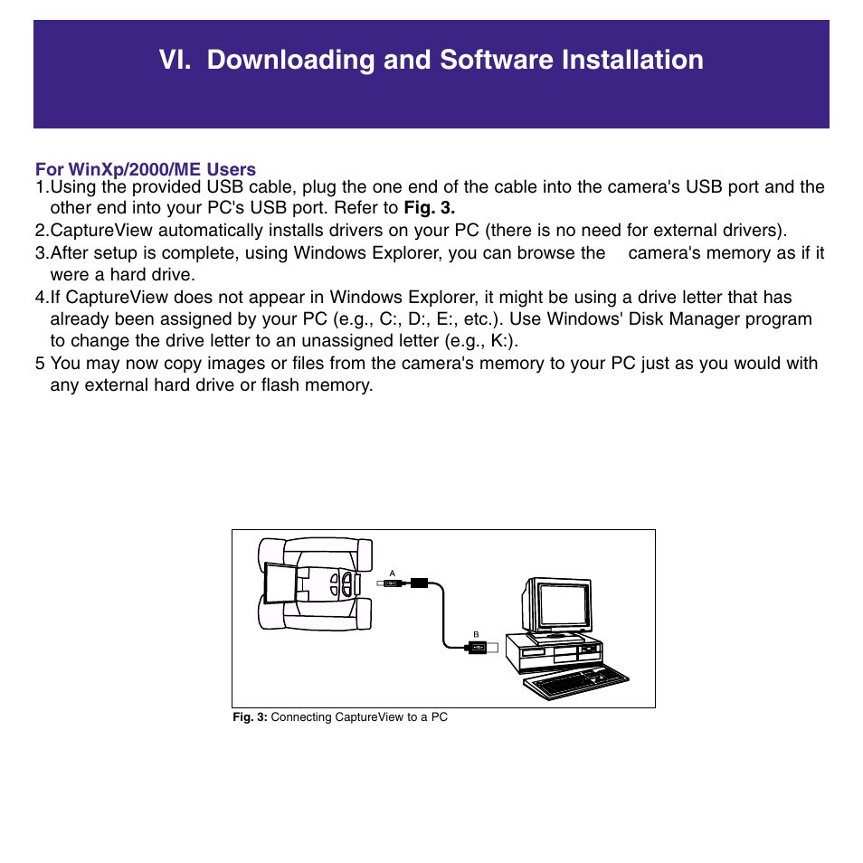 Vi. downloading and software installation | Meade Instruments 8 x 42 2.0D CaptureView TM Integrated Binocular and Digital Camera User Manual | Page 19 / 24