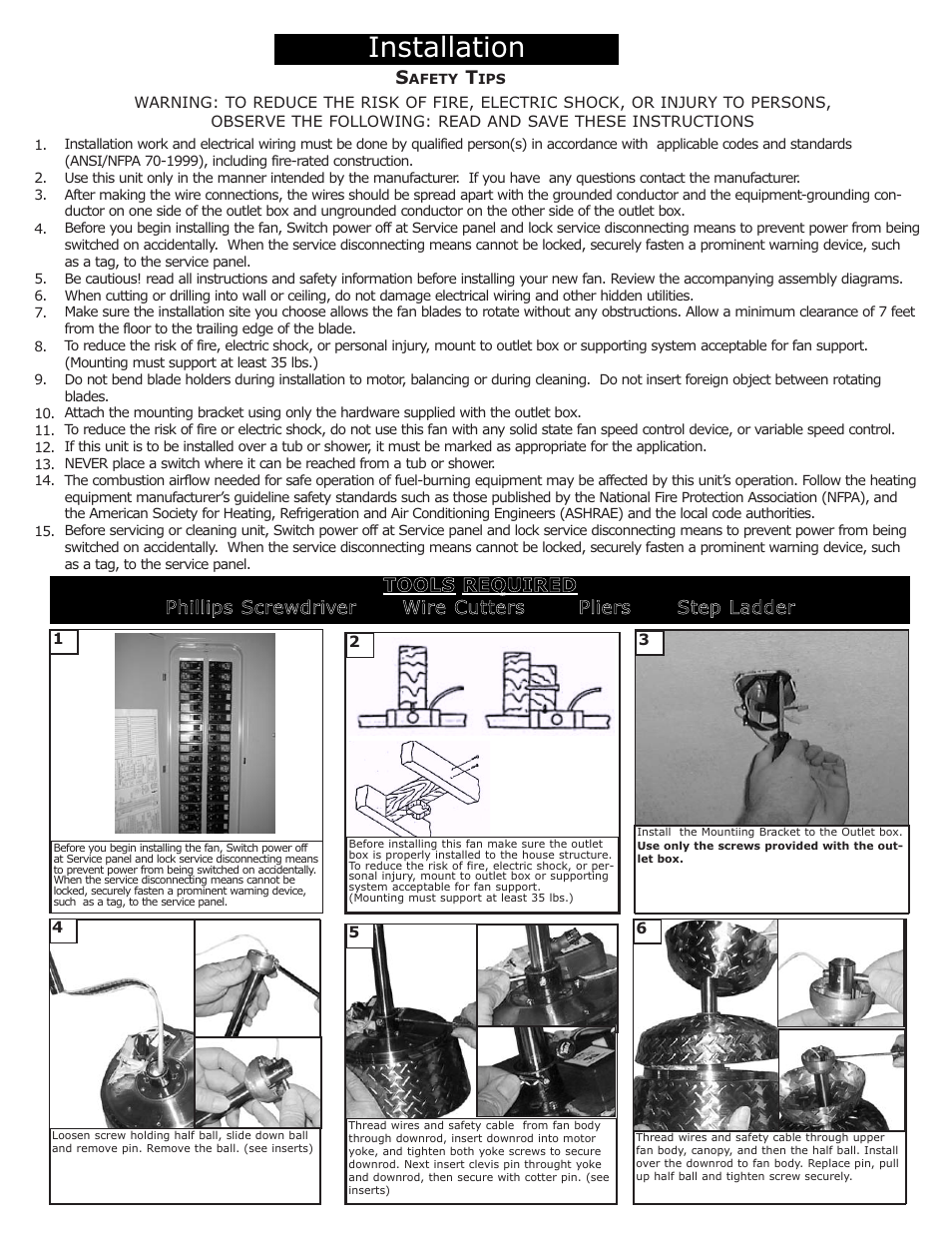 Installation | Monte Carlo Fan Company 5MAR52 User Manual | Page 2 / 5