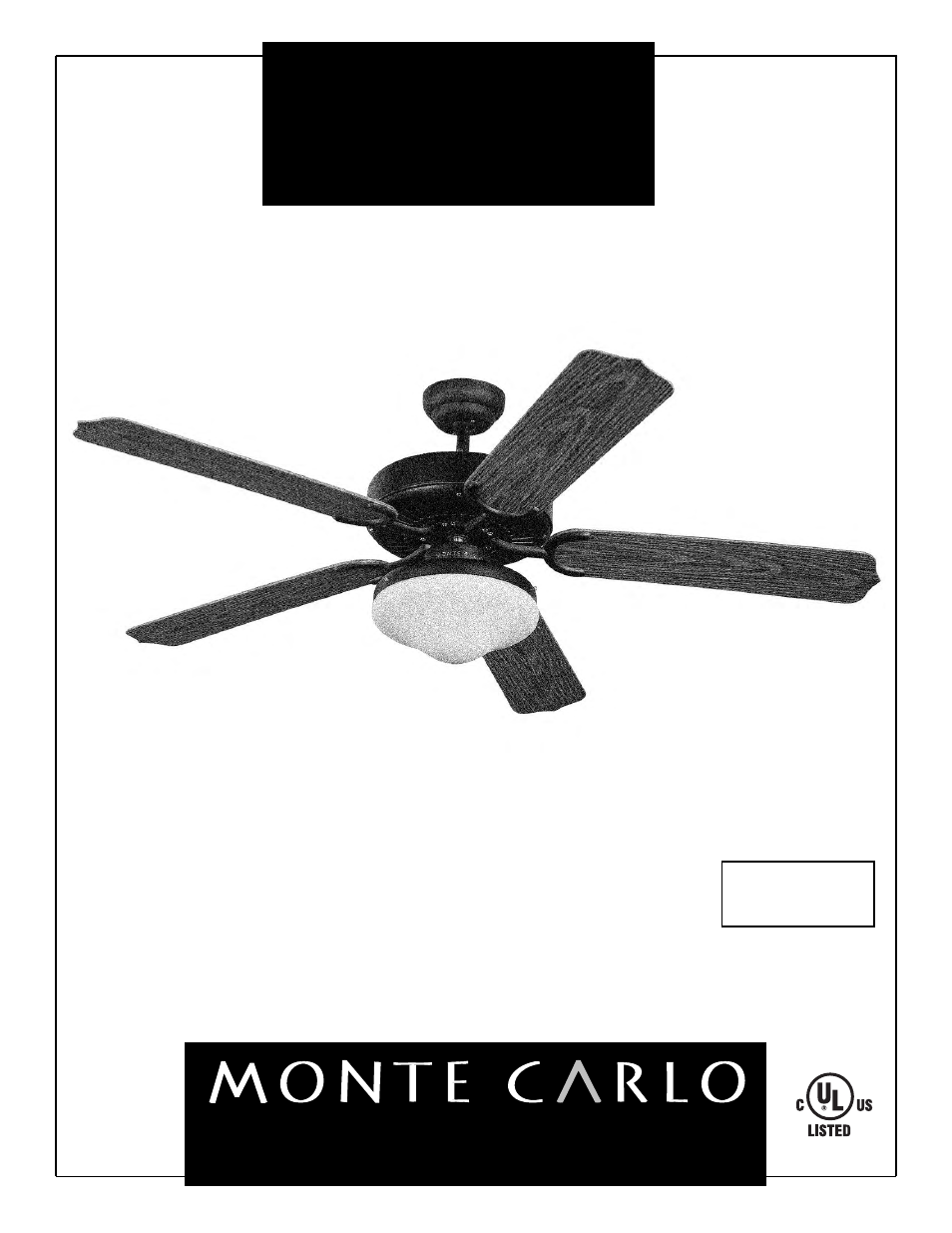 Monte Carlo Fan Company 5WF52XXD User Manual | 5 pages