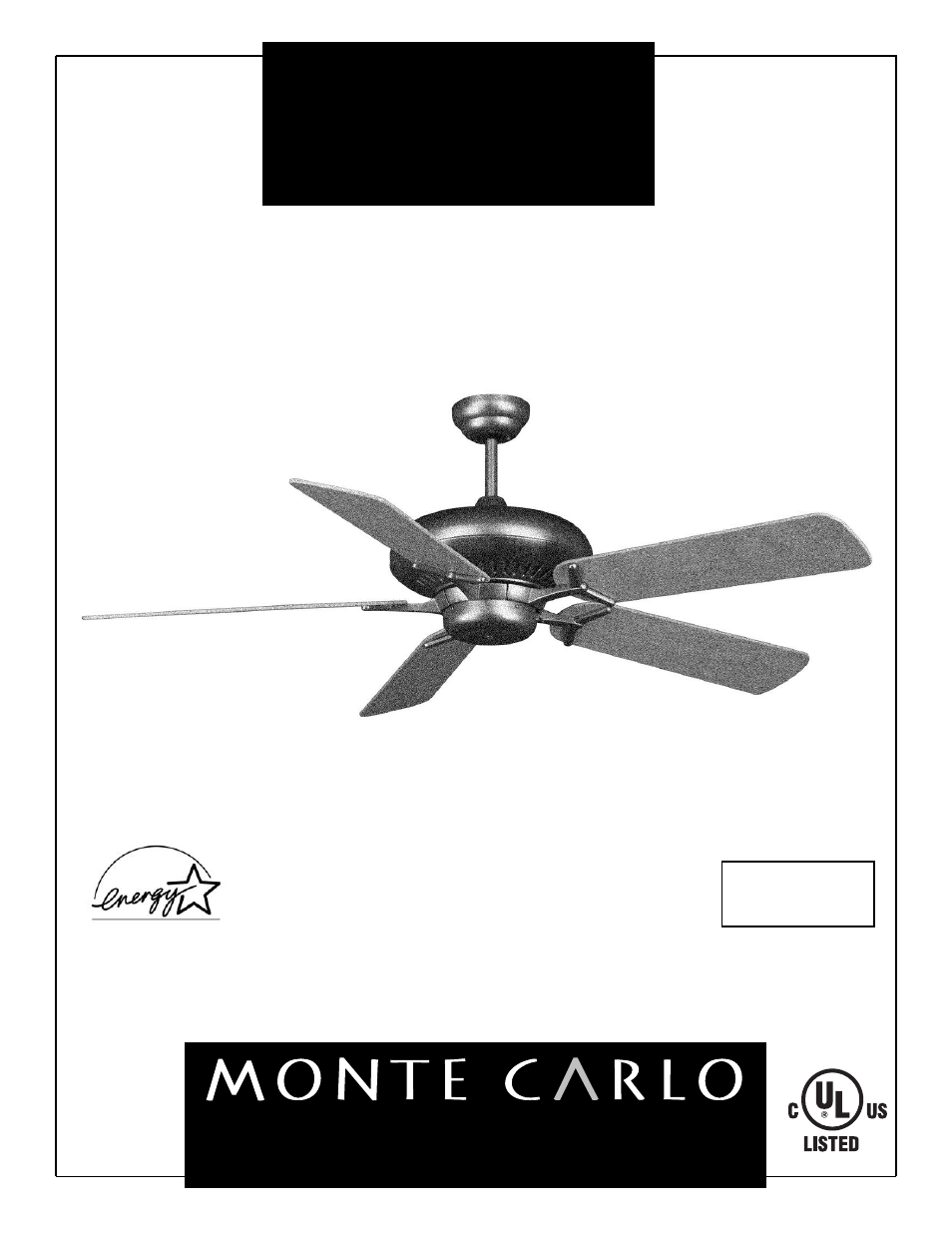 Monte Carlo Fan Company 5DAXX User Manual | 5 pages