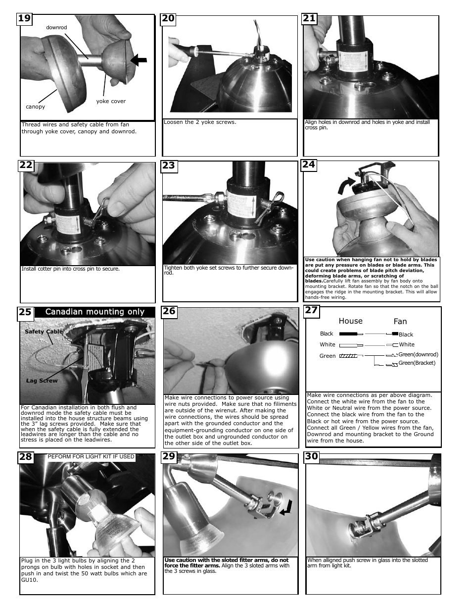 Ccaannaaddiiaann m moouunnttiinngg oonnllyy, House fan | Monte Carlo Fan Company 5STR52 User Manual | Page 4 / 6
