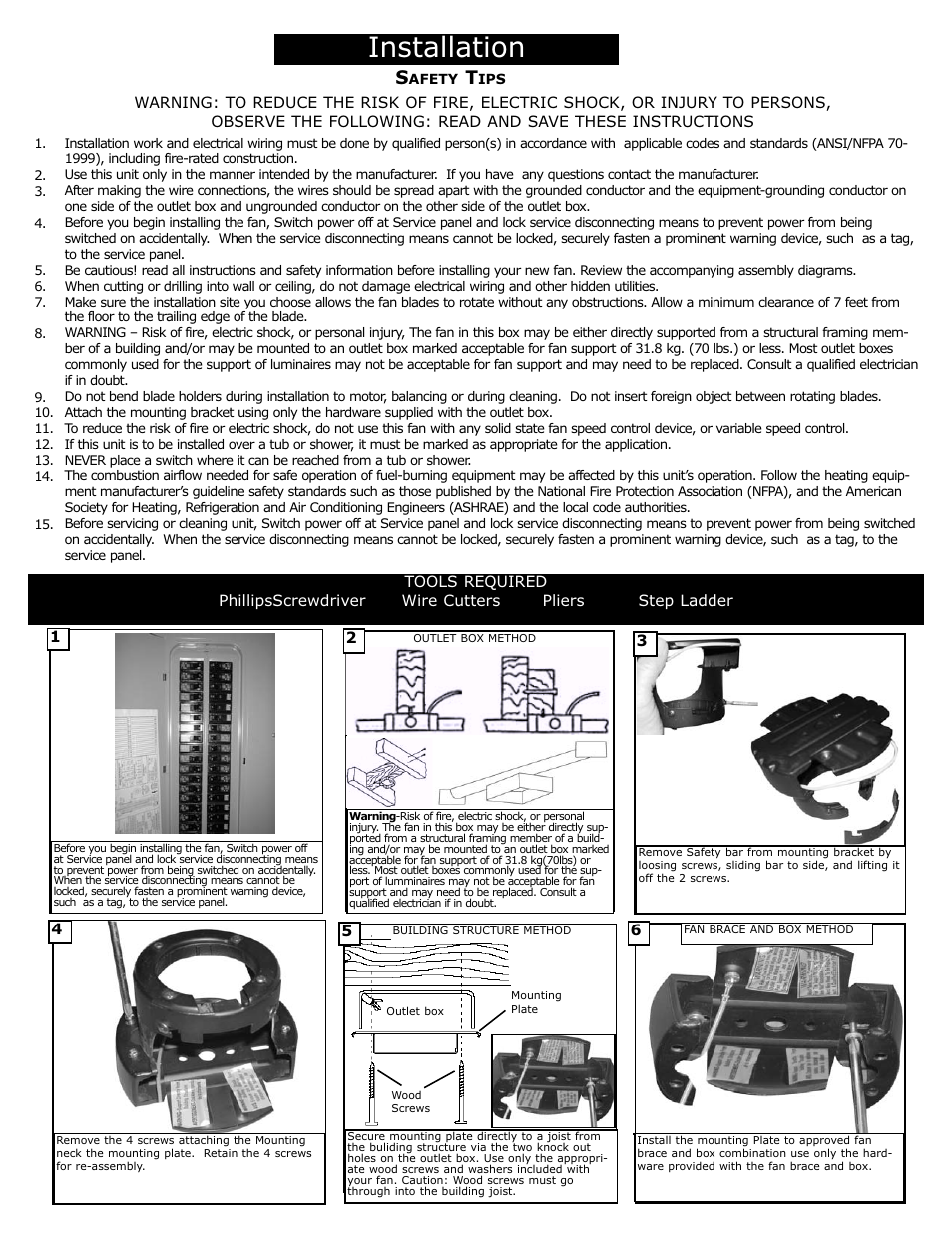 Installation | Monte Carlo Fan Company 5GL52 User Manual | Page 2 / 5