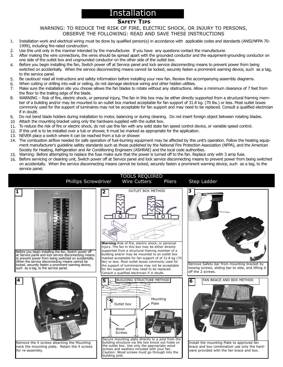 Installation | Monte Carlo Fan Company 5KBR54 User Manual | Page 2 / 6