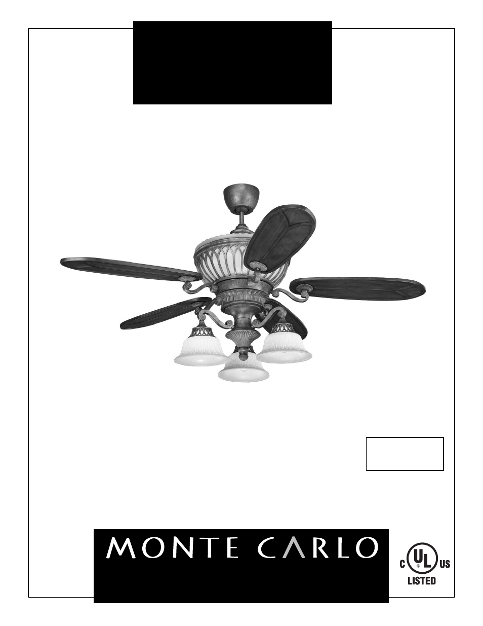 Monte Carlo Fan Company 5SCR60BR3 User Manual | 9 pages