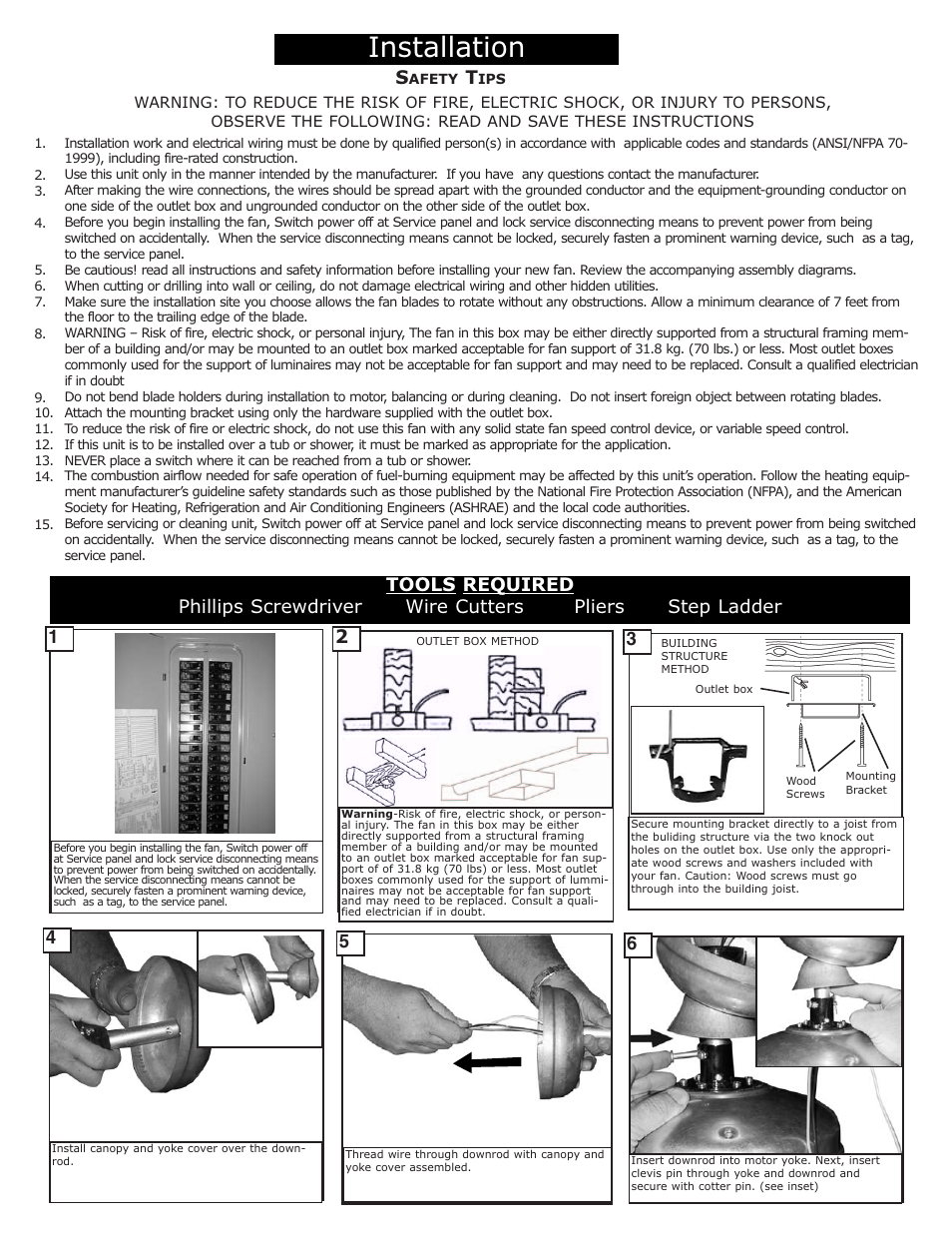 Installation | Monte Carlo Fan Company 5SI User Manual | Page 2 / 5