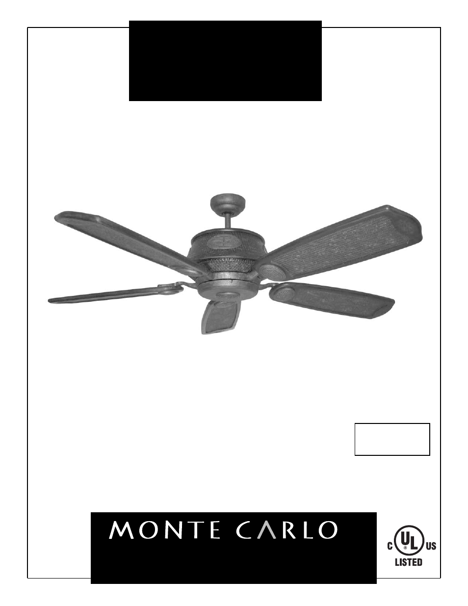 Monte Carlo Fan Company 5MYR56 User Manual | 5 pages