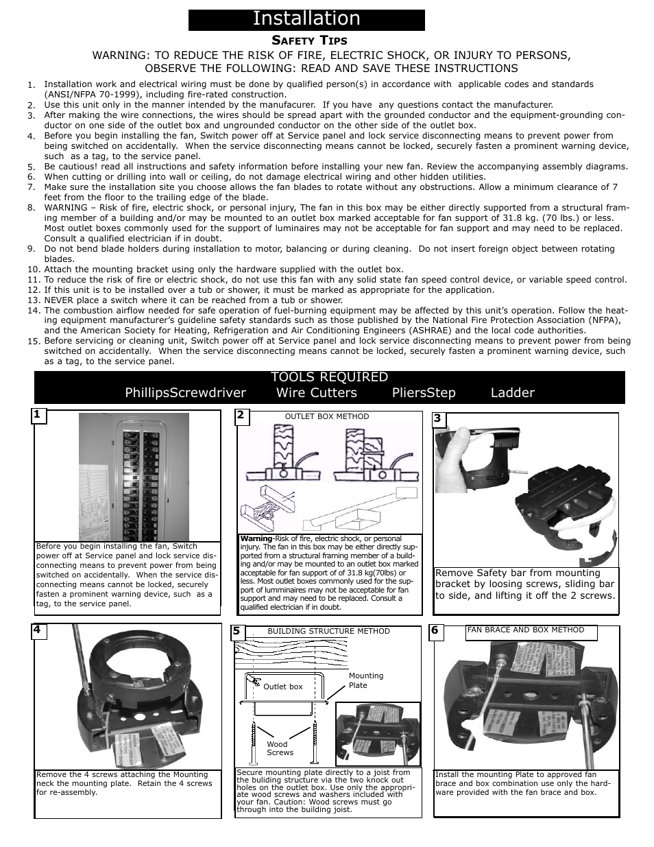 Installation | Monte Carlo Fan Company 5ALR56 User Manual | Page 2 / 6